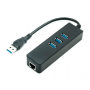 HUB USB 3 PUERTOS + RJ45 GENERICO