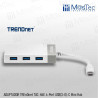 ADAPTADOR TREnDnet TUC-H4E  4-Port USB(3-0)-C Mini Hub